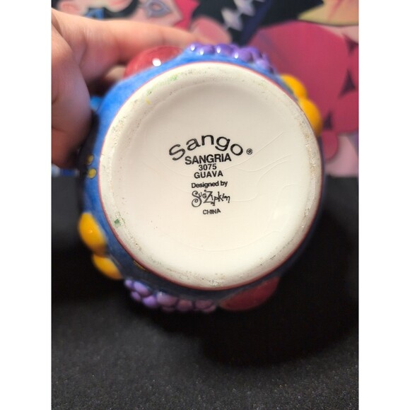 Sue Zipken Sango Sangria Pineapples & Guava 3075 Fruit Motif Ice Cream Dish Bowl - Picture 3 of 7